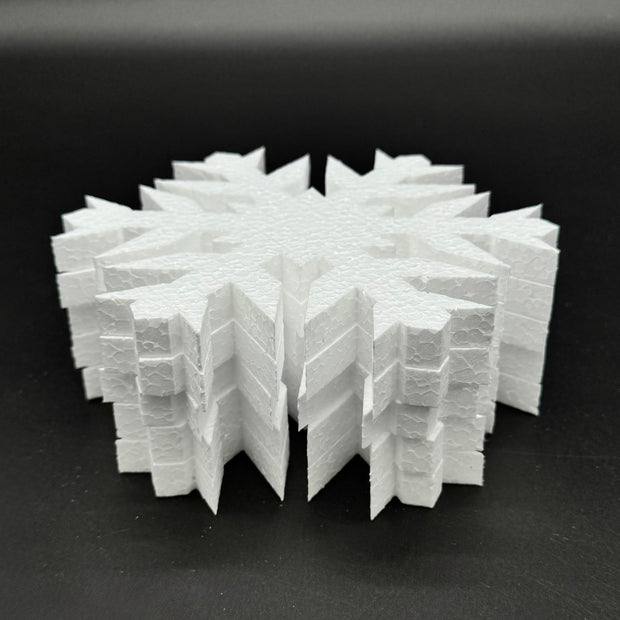 pack of 5 > 380mm high Polystyrene Snowflakes pcs87a