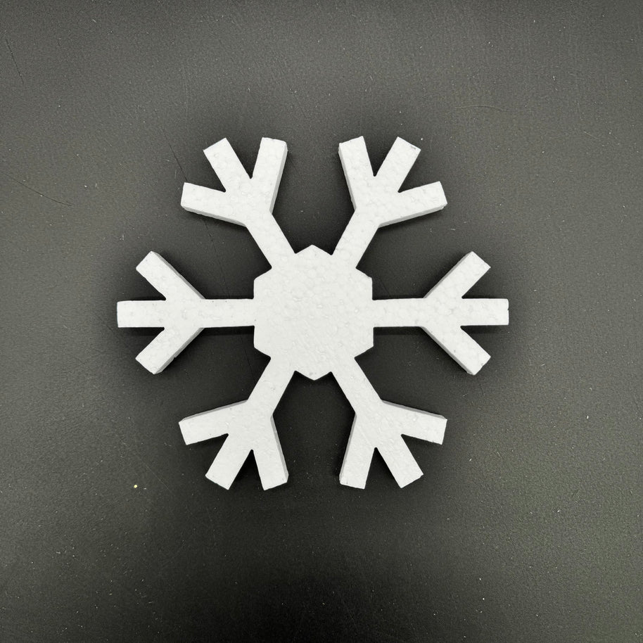 pack of 5 > 280mm high Polystyrene Snowflakes pcs72n