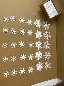 Polystyrene snowflakes - Pack of 30! 6 designs.