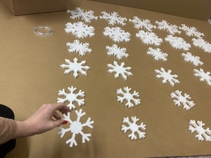 Polystyrene snowflakes - Pack of 30! 6 designs.