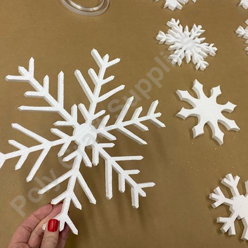 Polystyrene snowflakes - Pack of 30! 6 designs.