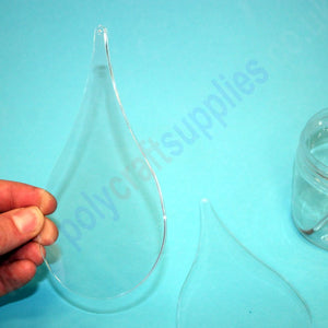 ~180mm long Clear plastic drop shape/ insert