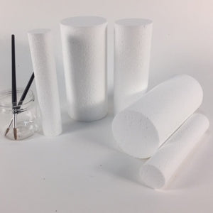 100mm plain white polystyrene cylinder 