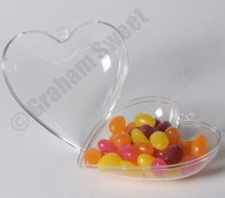 100 mm Clear plastic heart