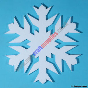 pack of 5 > 380mm high Polystyrene Snowflakes pcs87a